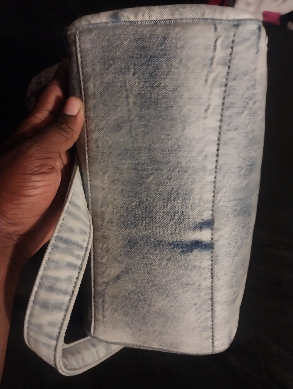 Coach Medium loved Denim Rowan Satchel Handbag in Wash Blue Denim - Picture 14 of 16